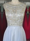 A-line Scoop Neck Chiffon Floor-length Beading Prom Dresses #Milly020104210