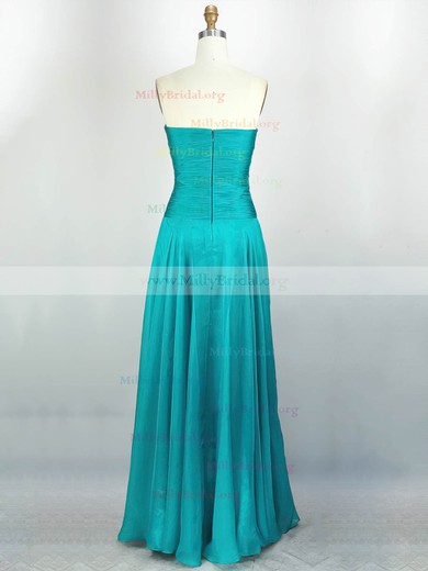 A-line Sweetheart Chiffon Floor-length Beading Prom Dresses #Milly020104240
