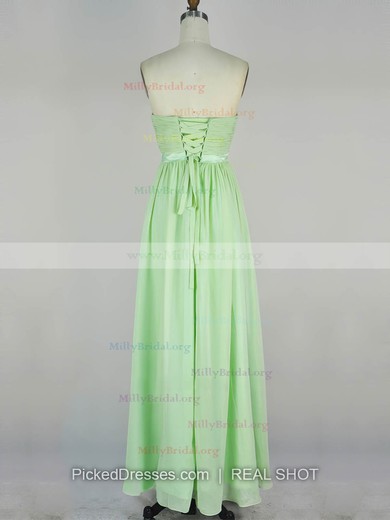 A-line Sweetheart Chiffon Floor-length Pleats Prom Dresses #Milly020104243