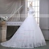 Ball Gown Scoop Neck Lace Sweep Train with Sashes / Ribbons Wedding Dresses #Milly00023051