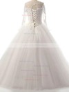Ball Gown Scoop Neck Tulle Floor-length with Beading Wedding Dresses #Milly00023087