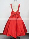 Ball Gown Square Neckline Satin Tea-length Bow Prom Dresses #Milly020104134