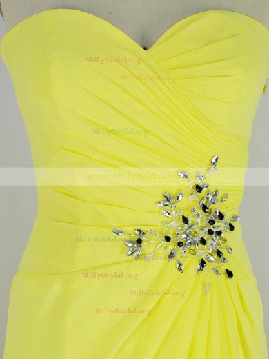 A-line Sweetheart Chiffon Floor-length Beading Prom Dresses #Milly020104312