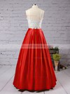 Ball Gown Square Neckline Satin Floor-length Beading Prom Dresses #Milly020104552