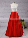 Ball Gown Square Neckline Satin Floor-length Beading Prom Dresses #Milly020104552