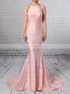 Trumpet/Mermaid Halter Jersey Sweep Train Prom Dresses #Milly020104609
