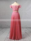 A-line Off-the-shoulder Chiffon Floor-length Sashes / Ribbons Prom Dresses #Milly020104851