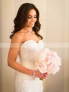 Trumpet/Mermaid Sweetheart Tulle Sweep Train Appliques Lace Wedding Dresses #Milly00023090