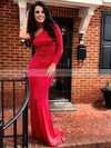 Trumpet/Mermaid High Neck Jersey Sweep Train Beading Prom Dresses #Milly020105628