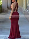 Trumpet/Mermaid Scoop Neck Jersey Floor-length Appliques Lace Prom Dresses #Milly020105949