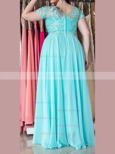 A-line Sweetheart Chiffon Floor-length Appliques Lace prom dress #Milly020105976