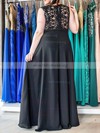 A-line V-neck Chiffon Floor-length Appliques Lace prom dress #Milly020105991