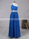 Empire One Shoulder Chiffon Floor-length Beading Prom Dresses #Milly020105040