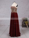 A-line Strapless Chiffon Floor-length Beading Prom Dresses #Milly020105046