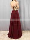 A-line Strapless Chiffon Floor-length Beading Prom Dresses #Milly020105046