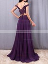 A-line V-neck Chiffon Floor-length Beading Prom Dresses #Milly020105087