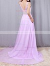 A-line V-neck Chiffon Floor-length Beading Prom Dresses #Milly020105118
