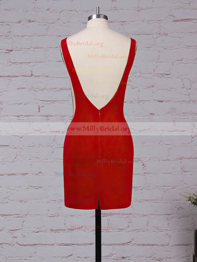 Sheath/Column Scoop Neck Stretch Crepe Short/Mini Prom Dresses #Milly020105899