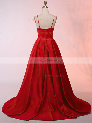 Ball Gown Scoop Neck Satin Asymmetrical Prom Dresses #Milly020105912