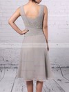 A-line Scoop Neck Chiffon Knee-length Ruffles Mother of the Bride Dress #Milly01021701