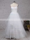 Ball Gown Sweetheart Lace Tulle Sweep Train Beading Wedding Dresses #Milly00023172