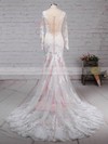 Trumpet/Mermaid Scoop Neck Tulle Sweep Train Appliques Lace Wedding Dresses #Milly00023183