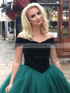 Ball Gown Off-the-shoulder Tulle Velvet Floor-length Prom Dresses #Milly020106117