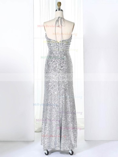 Empire Halter Sequined Floor-length Ruffles Prom Dresses #Milly020106170