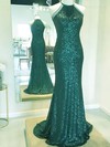 Sheath/Column Scoop Neck Sequined Sweep Train Prom Dresses #Milly020106173