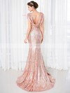 Trumpet/Mermaid Scoop Neck Sequined Sweep Train Prom Dresses #Milly020106177