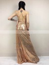 Sheath/Column V-neck Sequined Floor-length Prom Dresses #Milly020106189