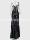 Sheath/Column V-neck Sequined Floor-length Prom Dresses #Milly020106189