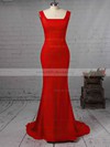 Trumpet/Mermaid Square Neckline Jersey Sweep Train Prom Dresses #Milly020106224