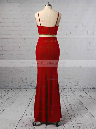 Sheath/Column V-neck Jersey Floor-length Prom Dresses #Milly020106253