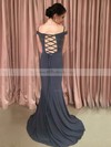 Trumpet/Mermaid Off-the-shoulder Jersey Sweep Train Sashes / Ribbons Prom Dresses #Milly020106269