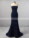 Trumpet/Mermaid Strapless Jersey Floor-length Prom Dresses #Milly020106274