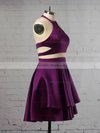 A-line Scoop Neck Satin Velvet Short/Mini Tiered Prom Dresses #Milly020106287