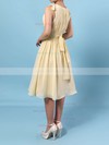 A-line V-neck Chiffon Knee-length Sashes / Ribbons Bridesmaid Dresses #Milly01013536