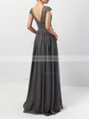 A-line V-neck Lace Chiffon Floor-length Sashes / Ribbons Bridesmaid Dresses #Milly01013569