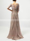 A-line V-neck Chiffon Tulle Floor-length Appliques Lace Mother of the Bride Dresses #Milly01021705