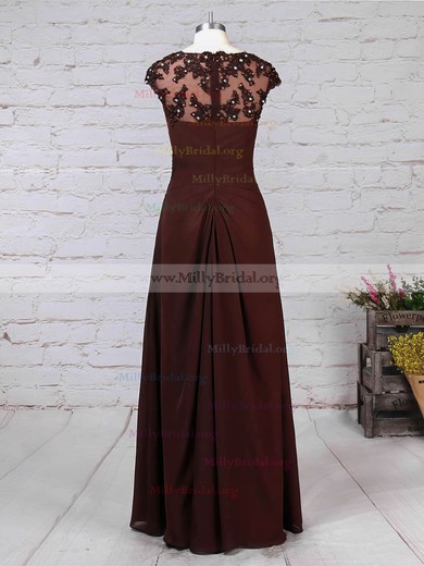 A-line V-neck Chiffon Tulle Floor-length Beading Mother of the Bride Dresses #Milly01021713