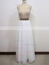 A-line Scoop Neck Chiffon Floor-length Beading Prom Dresses #Milly020102388
