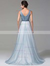 A-line V-neck Tulle Floor-length Beading Glamorous Bridesmaid Dresses #Milly010020102764