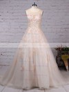Ball Gown Scoop Neck Tulle Sweep Train Sequins Wedding Dresses #Milly00023173