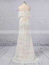 Trumpet/Mermaid Off-the-shoulder Lace Sweep Train Sashes / Ribbons Wedding Dresses #Milly00023361
