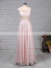 A-line One Shoulder Chiffon Floor-length Appliques Lace Prom Dresses #Milly020105091