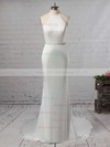 Trumpet/Mermaid Scoop Neck Chiffon Sweep Train Sashes / Ribbons Wedding Dresses #Milly00023145