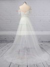 A-line Off-the-shoulder Organza Asymmetrical Appliques Lace Wedding Dresses #Milly00023363