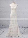 Trumpet/Mermaid Scoop Neck Lace Floor-length Sashes / Ribbons Wedding Dresses #Milly00023364