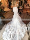 Trumpet/Mermaid Sweetheart Lace Tulle Court Train Appliques Lace Wedding Dresses #Milly00023529